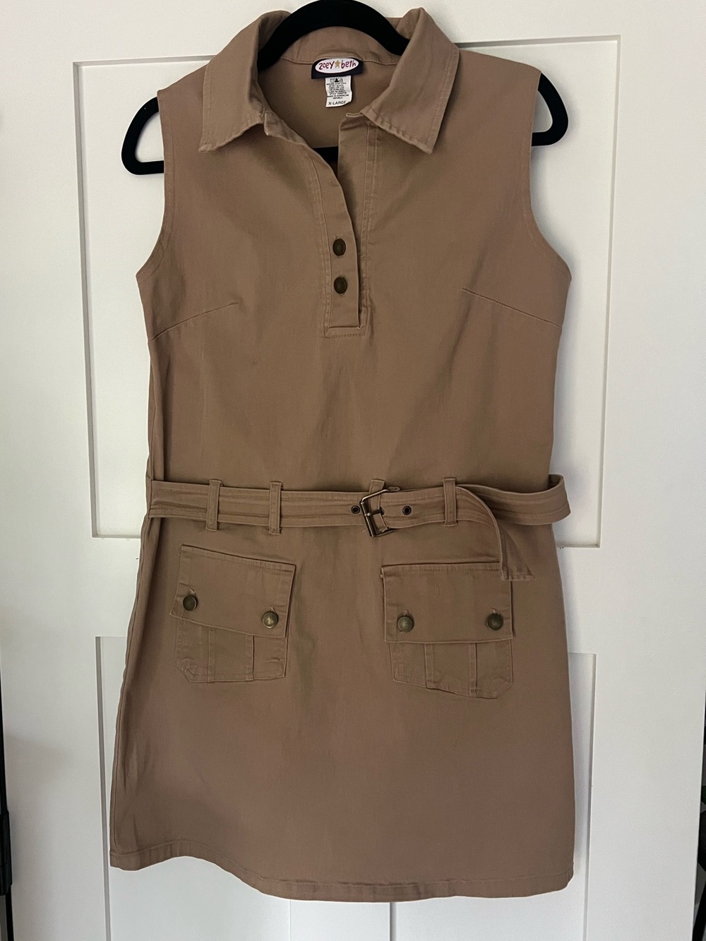 ZOEY BETH 90s Utility Dress Tan XL